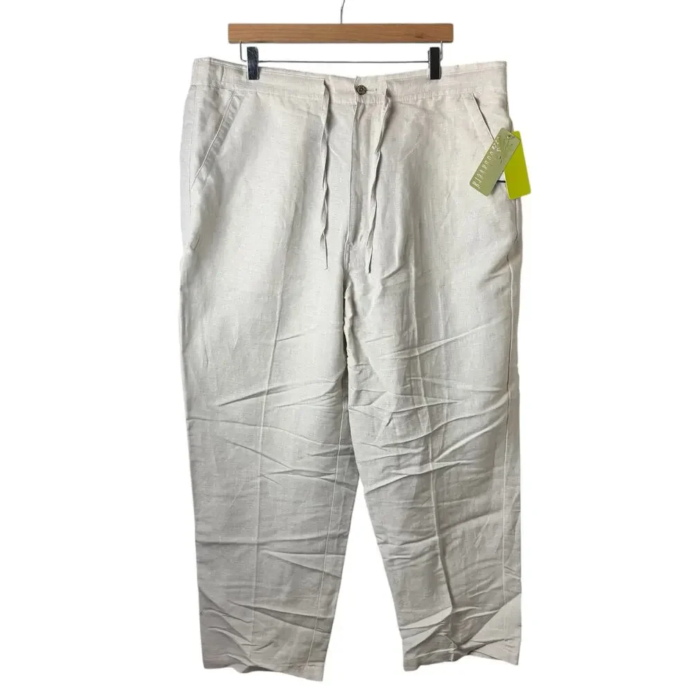 NWT Cubavera Linen Pants Mens Size 38